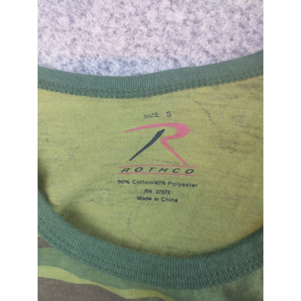 Rothco Mens Small Woodland Camo Graphic Tank Top Green Sleeveless Shirt - Picture 5 of 9